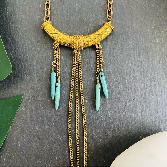 Vanessa Mooney x FP Gold & Turquoise Necklace - Picture 6 of 8